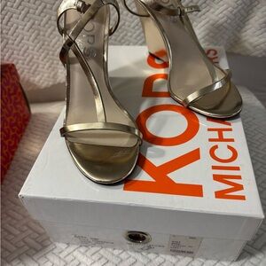Michael Kors Metallic Gold Strappy High-Heel Sandals